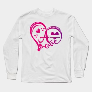 letter a monogram in the shape of love Long Sleeve T-Shirt